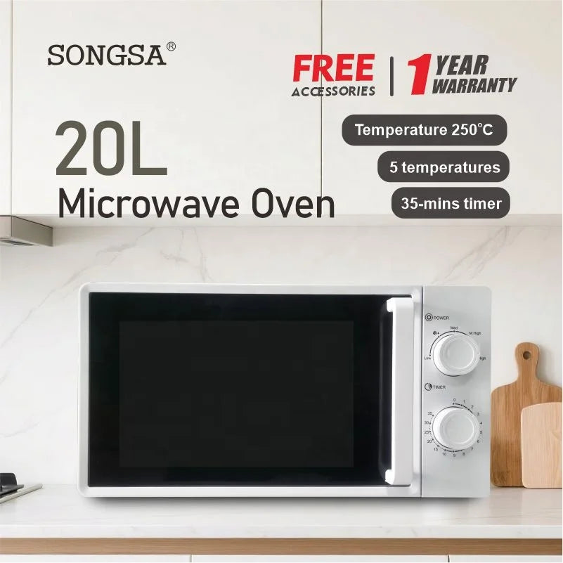 Mechanical Knob Countertop Energy Saving Multifunction Baking Electric 20L Microwave Oven