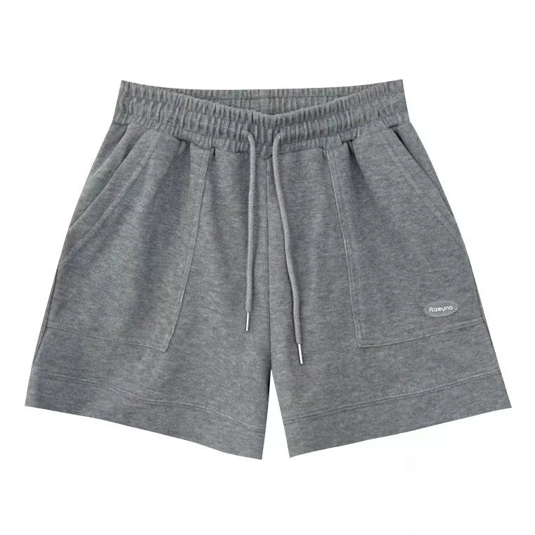 Women's Korean version of loose wide-leg drawstring A-line pants with a slim waist slim fit casual home versatile sports shorts