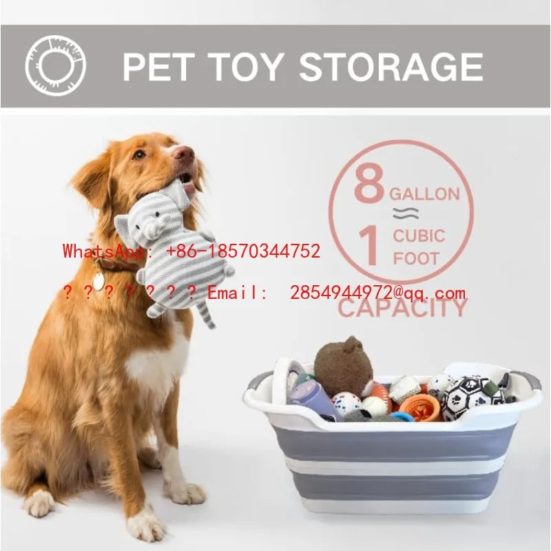 Foldable Pet Bathtub with Drain Plug, Foldable Bathtub for Dogs and Cats, Portable and Space Saving Design
