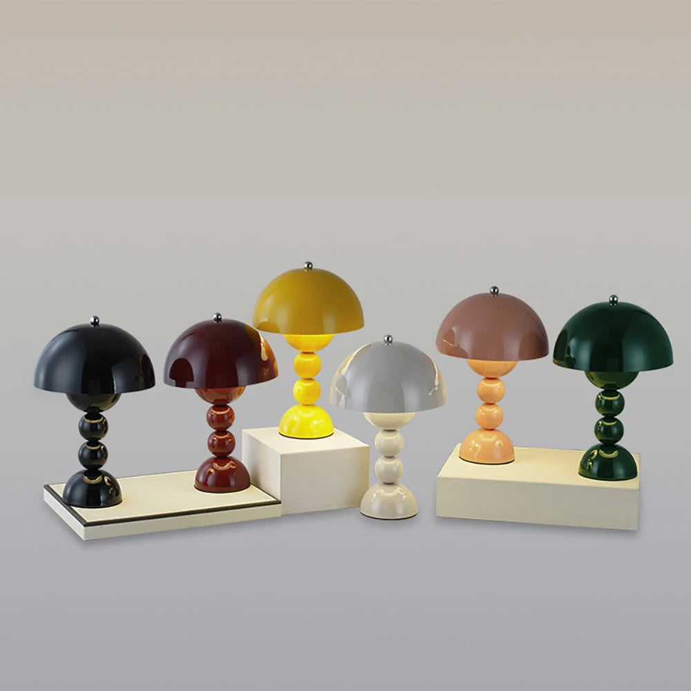LED Flower Bud Desk Lamp Charging Touch Switch Room Decoration Bedroom Mushroom Lamp Restaurant Atmosphere Lamp