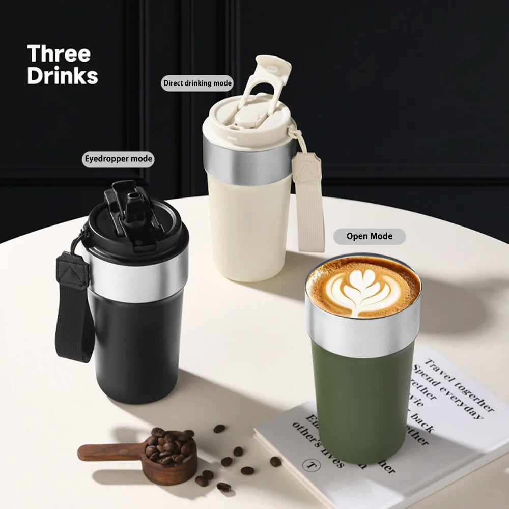 17oz/510ml Insulated Cup 304 Stainless Steel Thermos Coffee Cup Leak-Proof Water Cup with Lid Travel Mug Keep Hot Cold