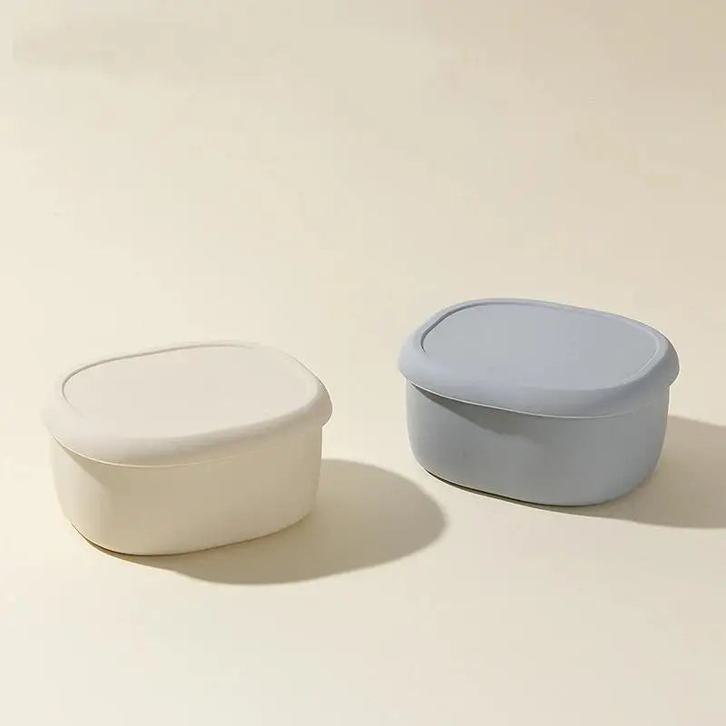 1/3Pcs New Food Grade Silicone Lunch Box With Lid Leak Proof 200 300 600ML Microwave Safe Food Container For Picnic