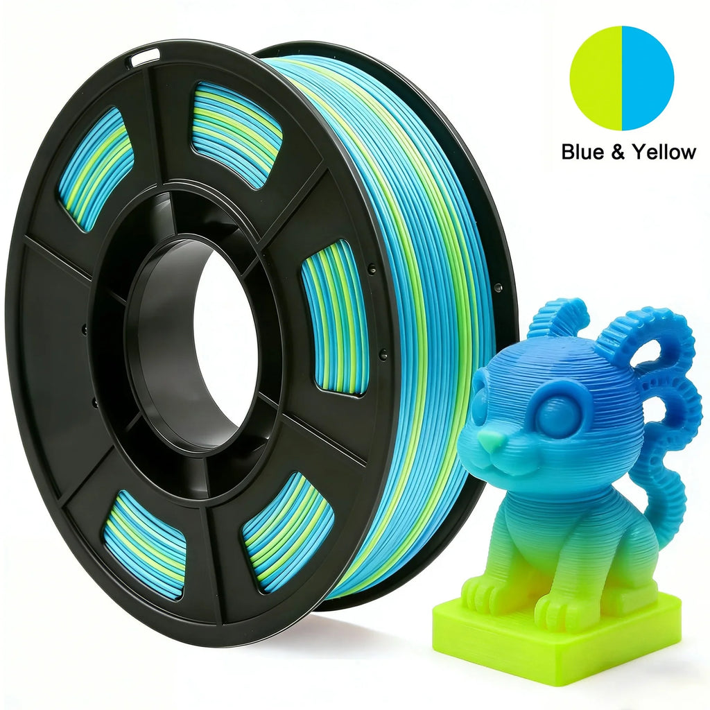 Multicolor 3D Printer Filament,Dual/Tri Color 1.75mm PLA Silk Shiny Printing Filament,250g(0.55lbs) Fit Most FDM 3D Printer
