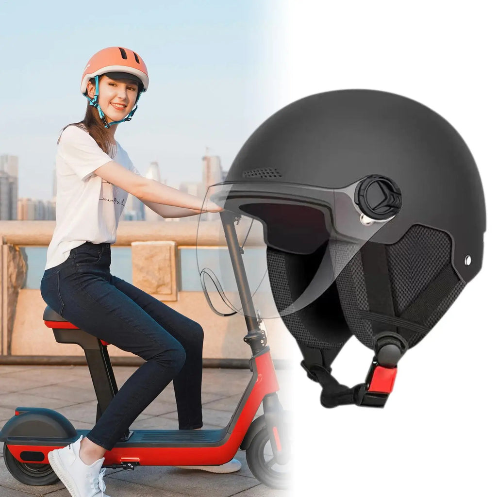 E-Bike Helmet with Ear Protection Anti-UV Breathable Safety Helmet for Electric Scooter Cycling, Adults Kids Women