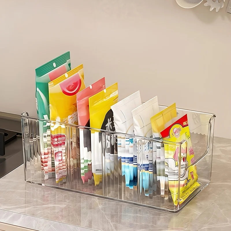 Icon Clear Kitchen Storage Box with Detachable Dividers, Pantry Organizer Bin for Snacks Seasoning Packets BHL1627-FRO