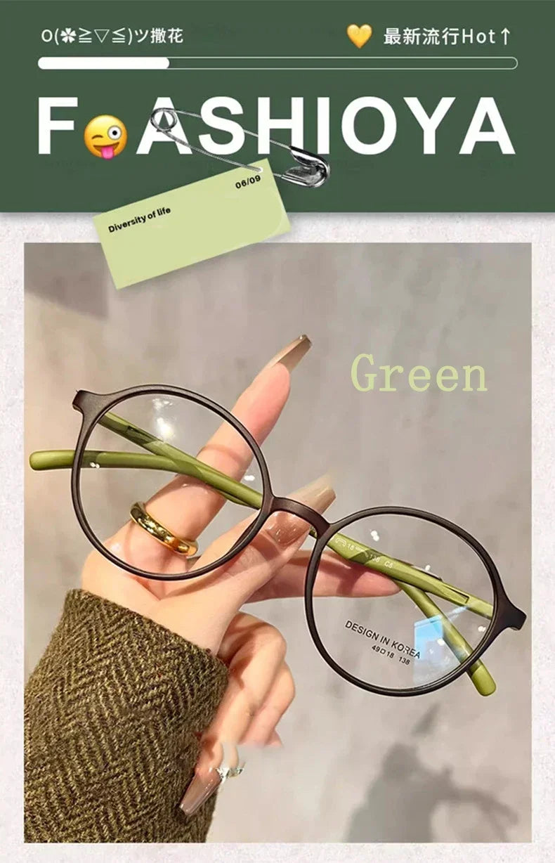 Women High Art Reading Glasses Ultra Light Fashion HD Presbyopia Eyeglasses Anti Blue Light Vintage Round Frame Men Eyewear