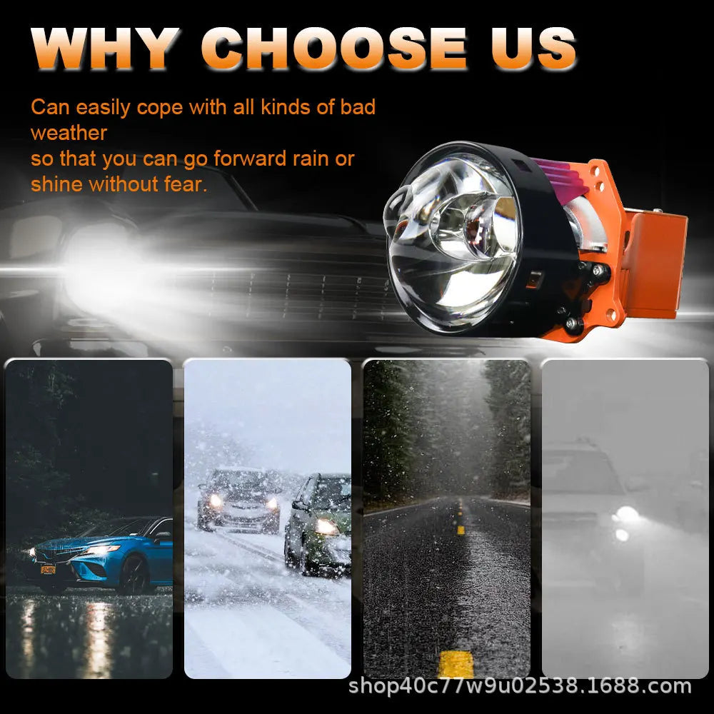 170W Car LED Lights Laser Projector Headlights Hi Lo Beam Direct Lighting Retrofit No Damage Installation Car Accessories