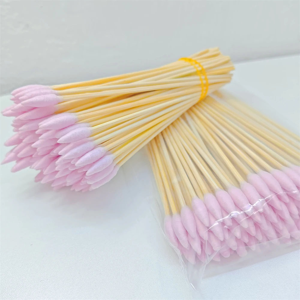 100/300Pcs 6 Inch Long Cotton Swabs with Wooden Handles, Cotton Tipped Applicator for Cleaning, Cotton Sticks Oil Makeup