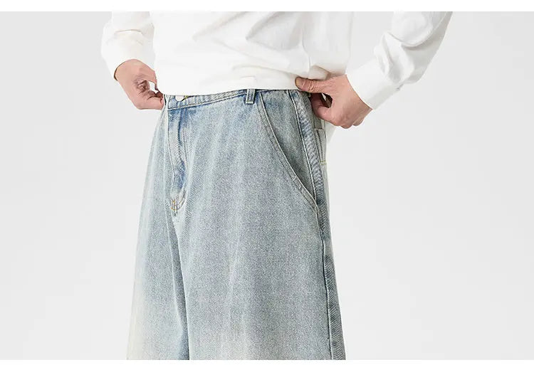 Streetwear Men Wide Leg Denim Pants Harajuku Baggy Jeans Male Casual Oversized Jean Trousers Men Fashion Large Size 5XL
