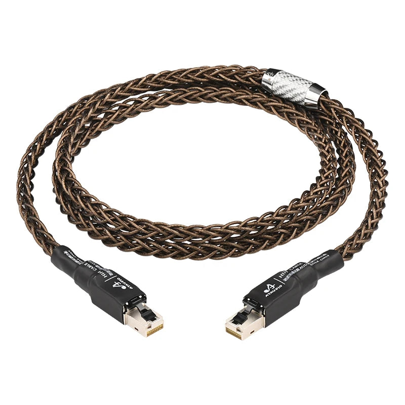 High Speed RJ45 Network Cable 7N OCC Silver Plated HiFi Cat8 Ethernet Cable 40Gbps Laptop Internet LAN Cable for PC Router