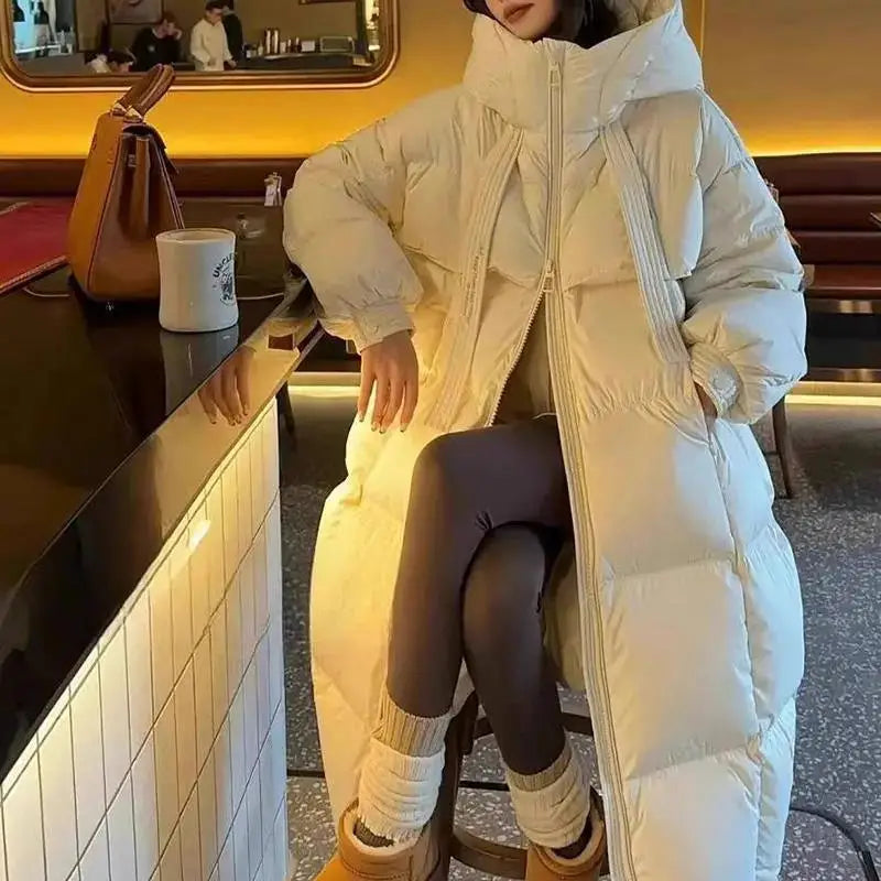 Women's Winter Down Jacket Parkas Brand Luxury Woman Clothes Warm Thick Loose Winter Coats Long Padding Padded Jacket HWY290