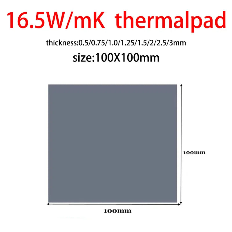 Great 24w 22w 20w 18.6w 16.5w OEM thermal pad for GPU CPU  Heatsink Cooling Conductive Silicone Pad thickness 0.75 1.25 1.75mm