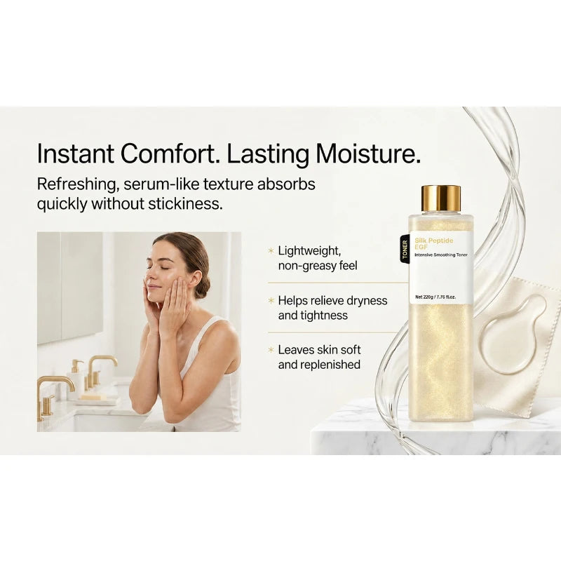 Silk Peptide EGF Intensive Smooth Facial Toner Moisturizing Soften The Skin Nourishing Revitalizing Skin Korea Skincare