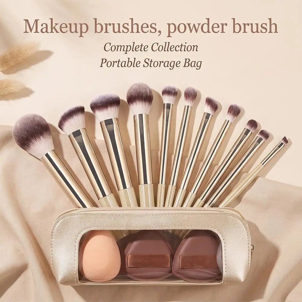 13Pcs Professional Makeup Brush Set Foundation Concealer Powder Eyeshadow Blush Kabuki Blending Full Face Beauty Tool