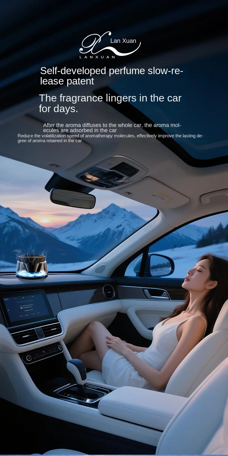 New High-end Cloud Car Solar Aromatherapy Light Luxury New Lasting Fragrance Men's Car Perfume Fog