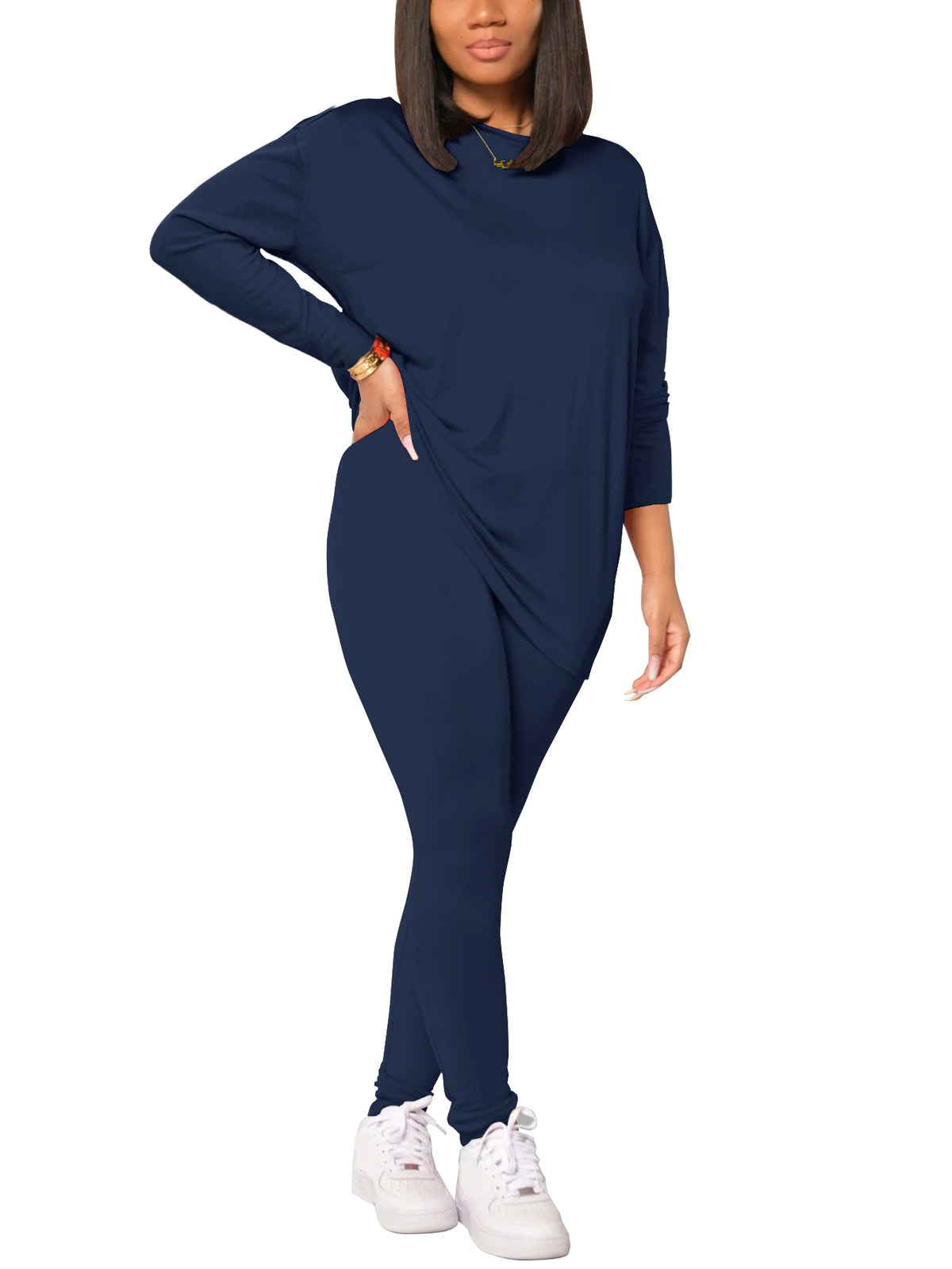 Spring and summer women's two-piece set long sleeved pants sportswear yoga clothes casual suit suitable for summer and autumn