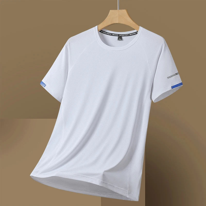 For 2025 Summer T Shirt Fashion Short Sleeves Quick Dry Running Casual Men'S T-Shirts Oversize 7XL 8XL Top Tees Tshirts