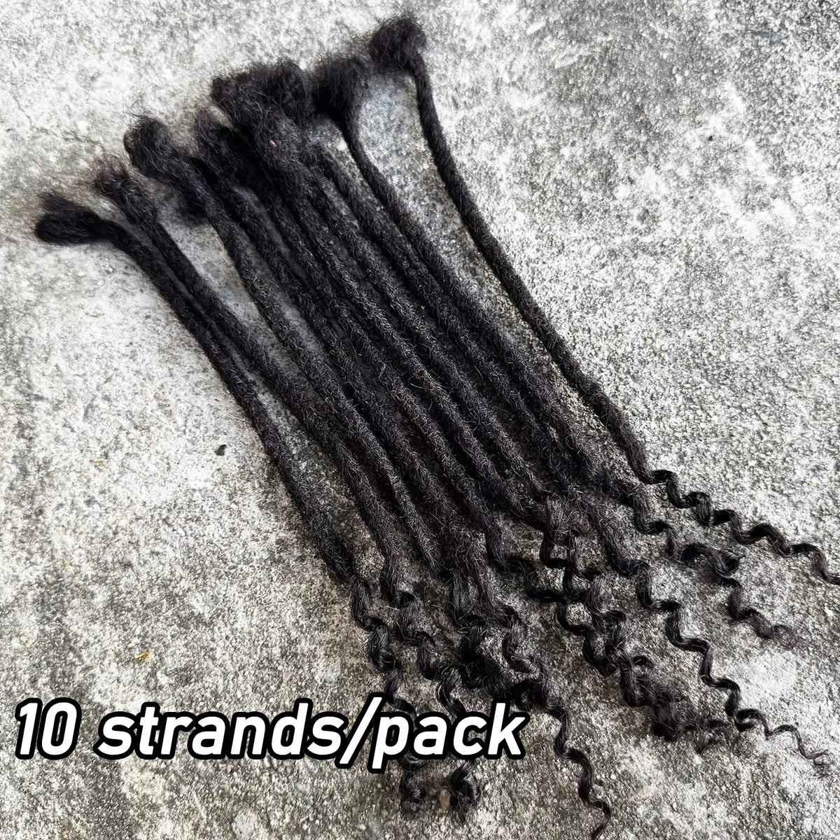 8-14inch 0.6cm Width Human Hair Dreadlock Extension with Curly Ends Handmade Permanent Locks Extension Can Be Dyed for Men/Women