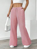 Summer Striped Wide Leg Pants Women High Waisted  Drawstring Loose Fit Slimming Casual Straight Leg Harem Pants Female Trousers