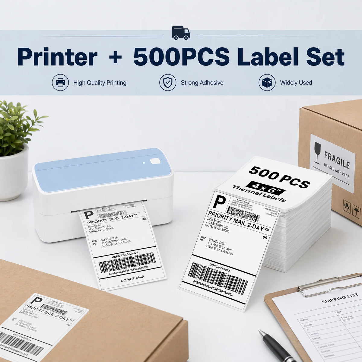 241BT 4X6 Wireless Thermal Label Printer for Small Business, Bluetooth Labels Printers for Shipping Package,