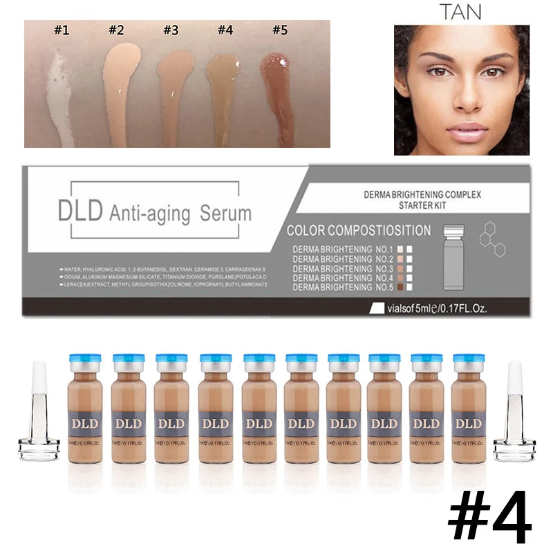 Korea 5ml*10Pcs BB Cream Glow Foundation Brightening Sunscreen Salmon DNA Ampoule Skin Booster Moisturizing Skin Beauty Makeup