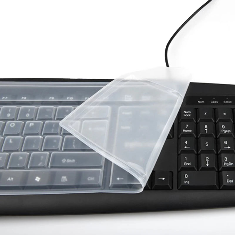 NEW SALE Universal Dustproof Silicone Desktop Computer Keyboard Cover Skin Protector Film Cover Keyboard Film
