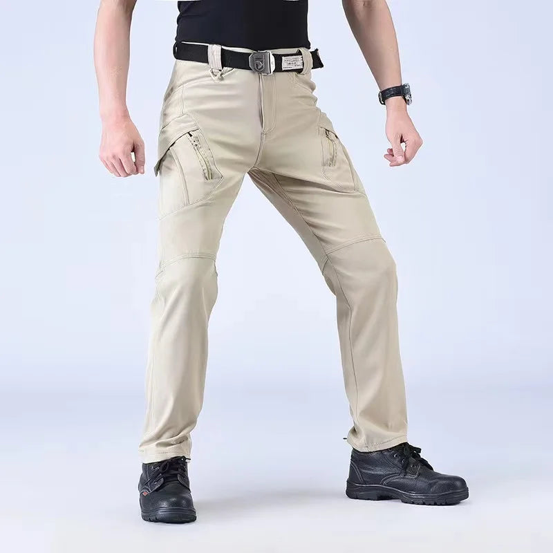 Men Spring Autumn Fishing Climbing Trekking Softshell Elastic Hiking City Cargo Pants Hunting Camping Tatical Military Trousers