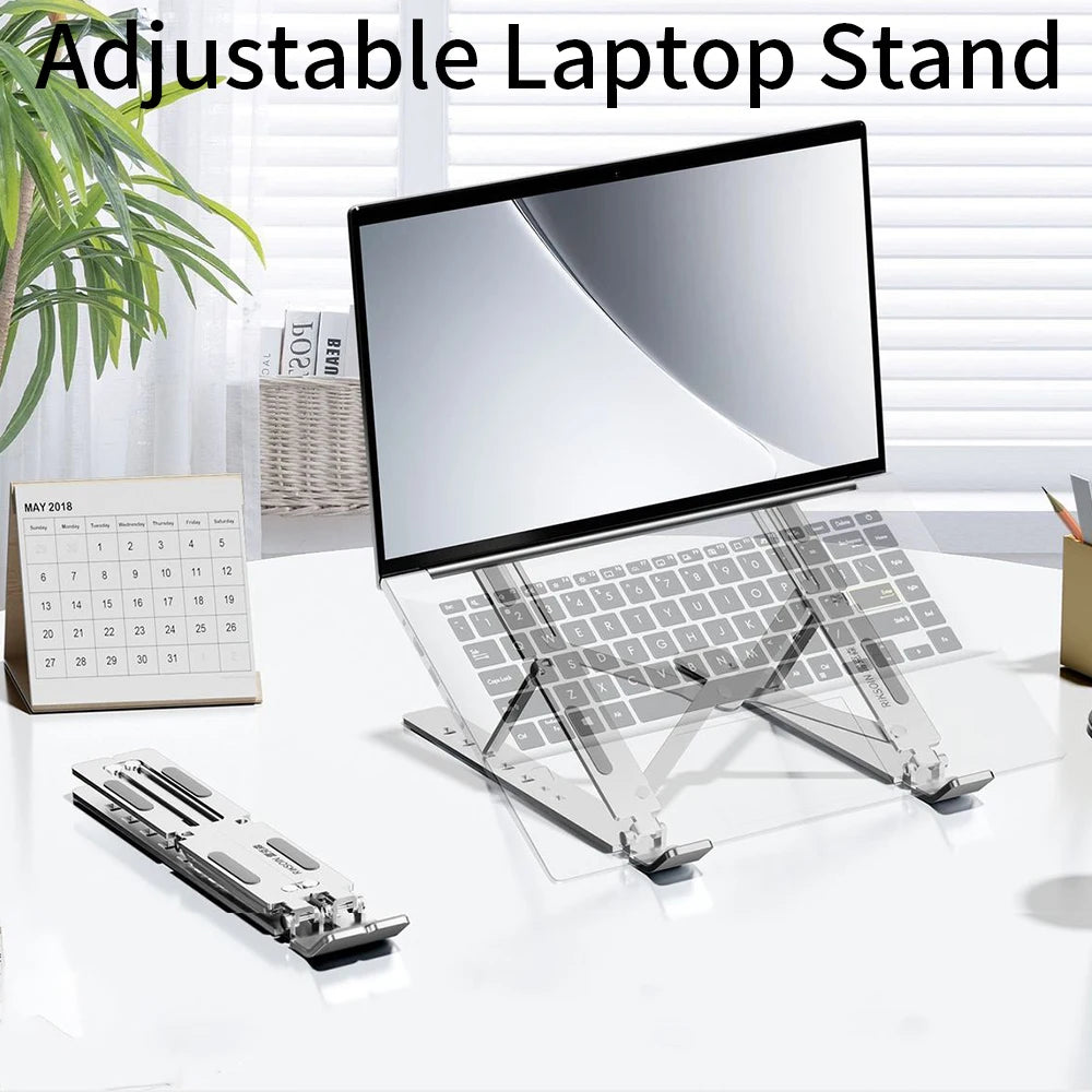 Laptop Stand for Desk, Metal MacBook Stand,Computer Riser for Desk, Foldable Adjustable Notebook Holder for10-15.6 Inch Laptops
