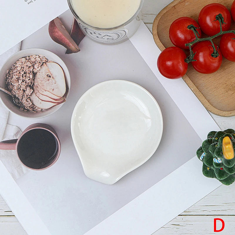 White Ceramic Versatile Spoon Holder & Tray Perfect For Coffee & Soup Spoons Kitchen Organizer Kitchen Utensils Tableware〔CC11〕