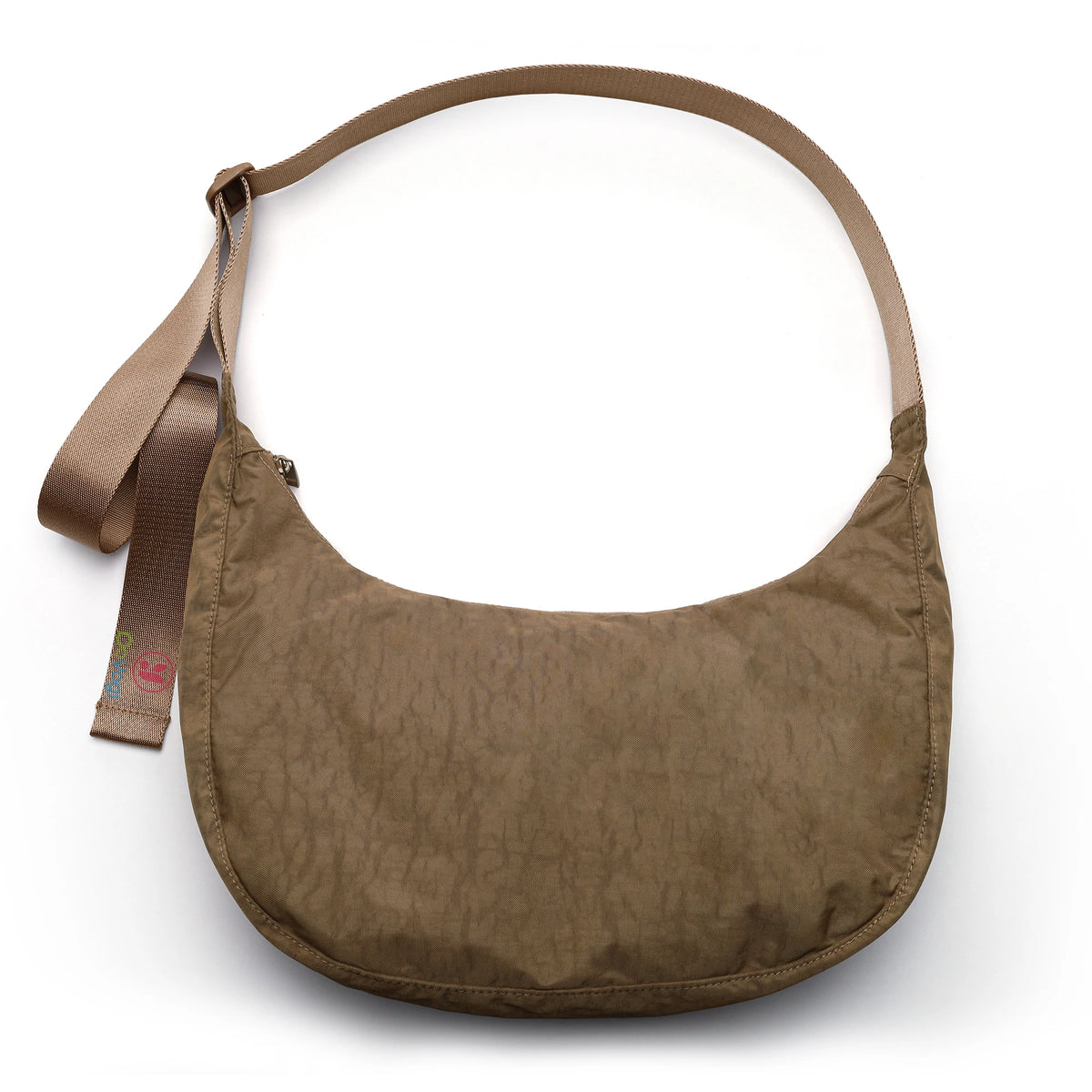 Nylon Medium Crescent Bag for Women Men,Crossbody Bag with Adjustable Strap&Dual Interior Zip Pocket Casual Daily Shoulder Bag