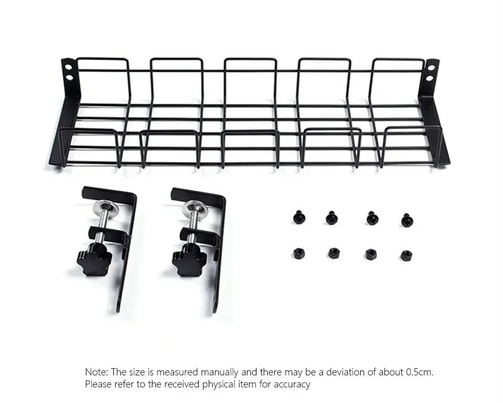 Home Office Desk Wire Organizer No Punching Kitchen Storage Accessories Under Table Storage Rack Metal Cable Management Tray 