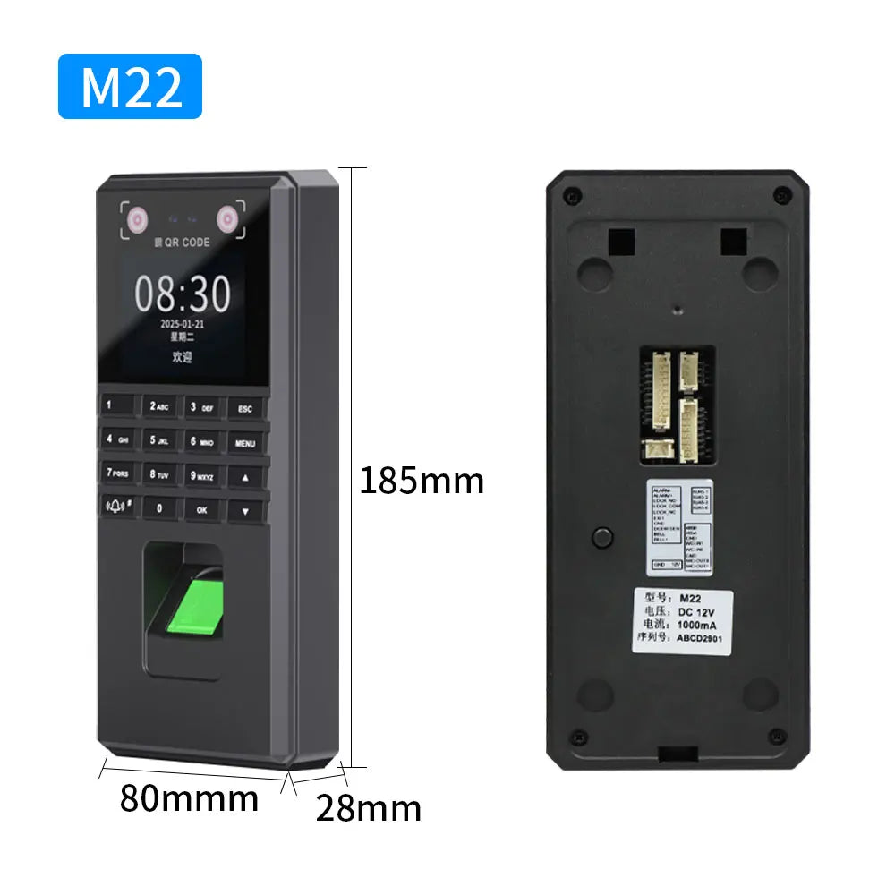 Palm Vein Face Recognition Access Control System Employee Attendance Machine Fingerprint Unlocking RFID Card