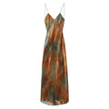 women's retro elegant satin V-neck backless sexy camisole dress female fashion slim sleeveless long skirt 2024 summer new
