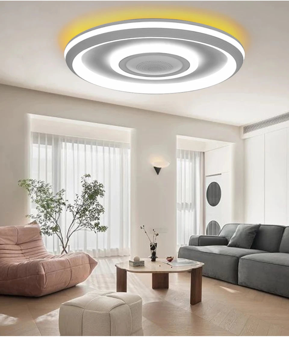 TUYA Music Ceiling Light With Speaker Remote Control APP Dimming Smart RGB LED Lamps Backlight Design Bedroom Living Room Decor