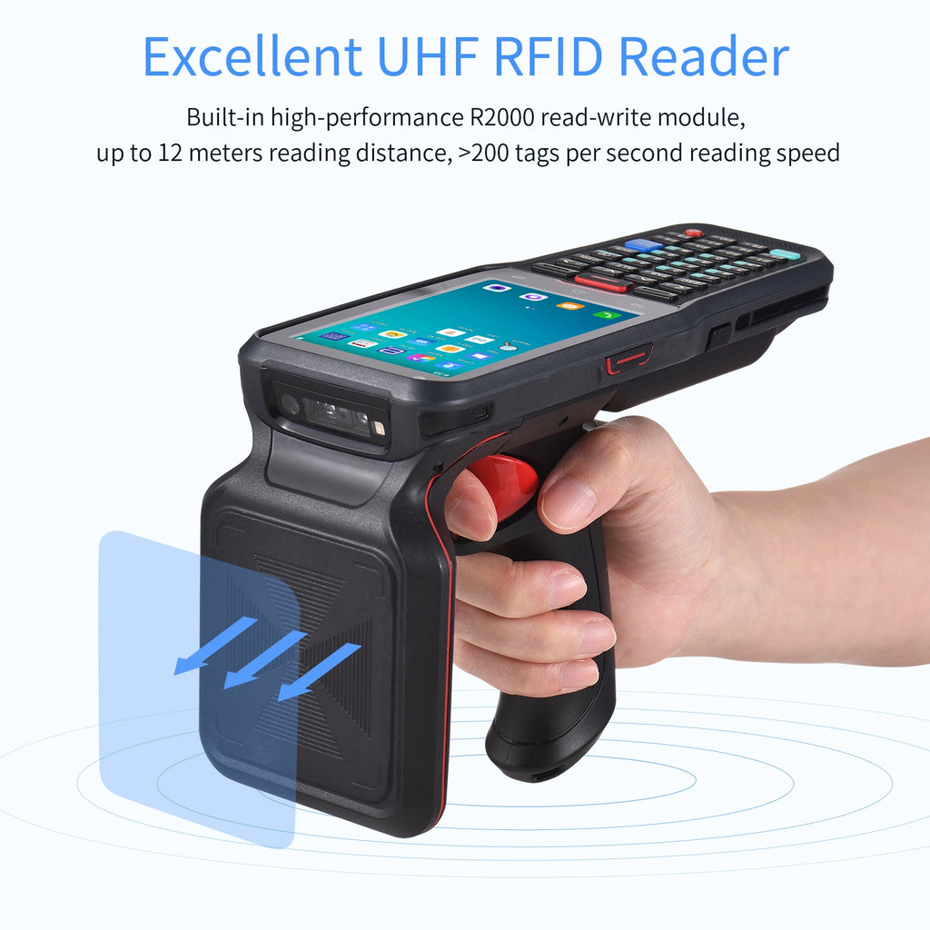 Rugged Android PDA Barcode Scanning UHF RFID Reader Warehouse Handheld Data Collector Terminal