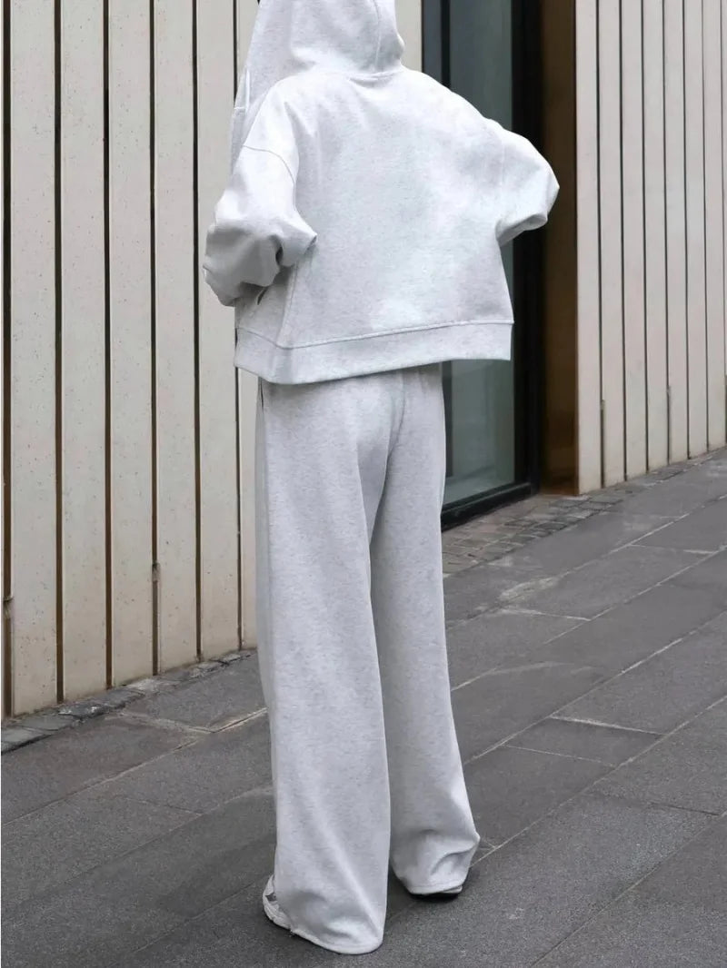 Fashion 2 Piece Sets Women Outfit Autumn Clothing Women 2026 Zip Hooded Sweatshirt Top and Pants Suit Casual Tracksuit Woman Set