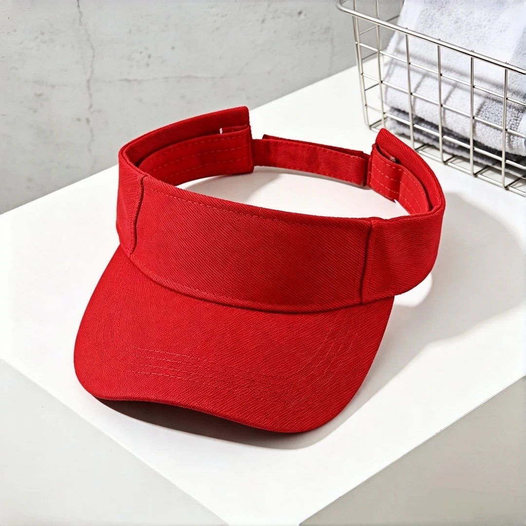 Solid-color brimless sun hat with adjustable snap fasteners. Sporty sun hat suitable for both men and women. Lightweight basebal