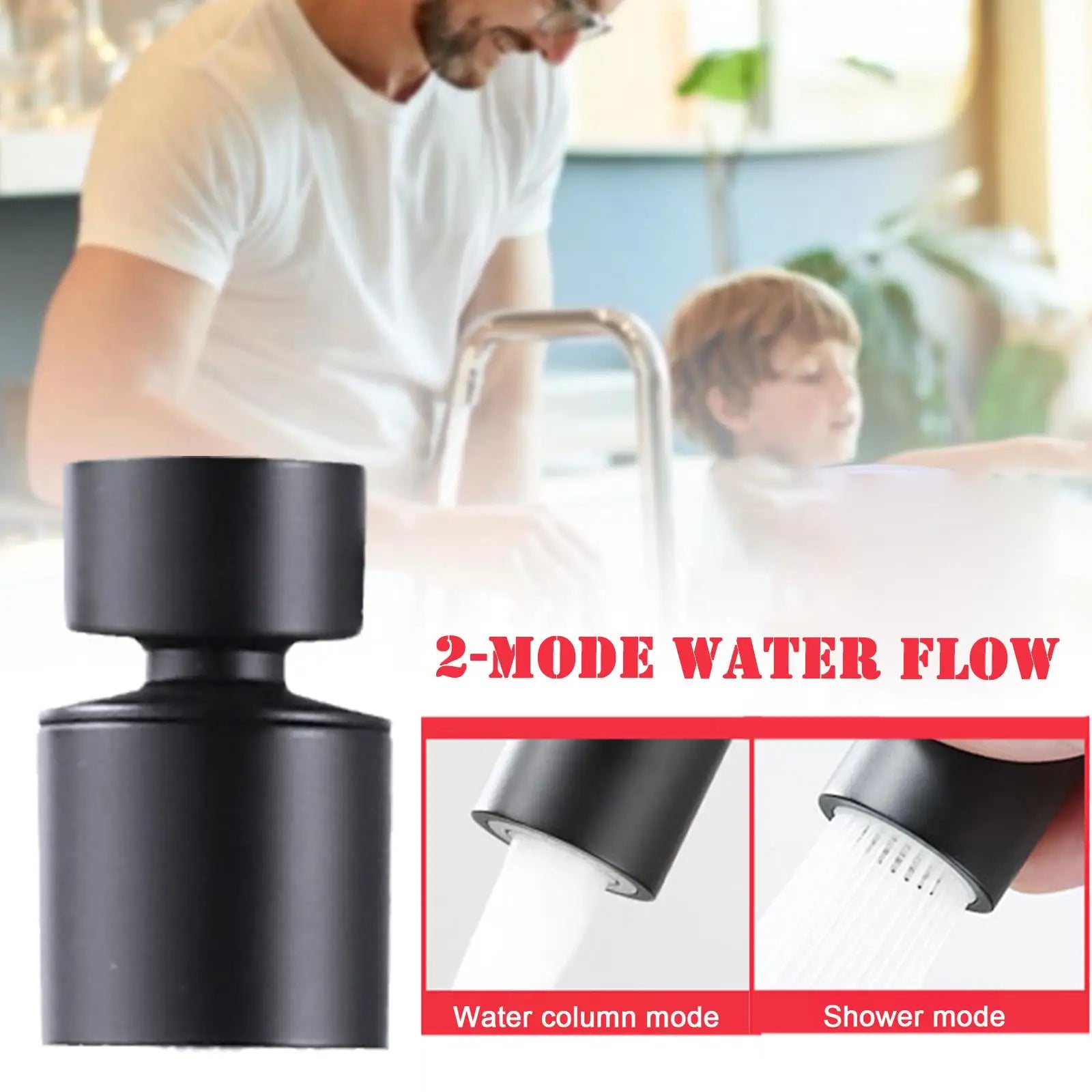 Dual Mode Metal Kitchen Faucet Sprayer Head Bubbler 360° Rotation Adaptor Sink Faucet Extender Aerator Nozzle Filter 22/24mm