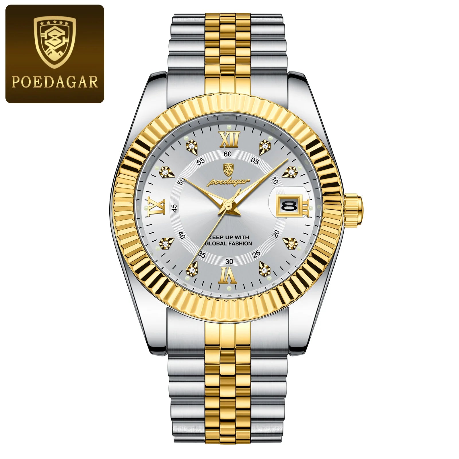 POEDAGAR Luxury Brand Man Wristwatch Waterproof Luminous Date Men Watch Stainless Steel High Quality Sports Men's Quartz Watches