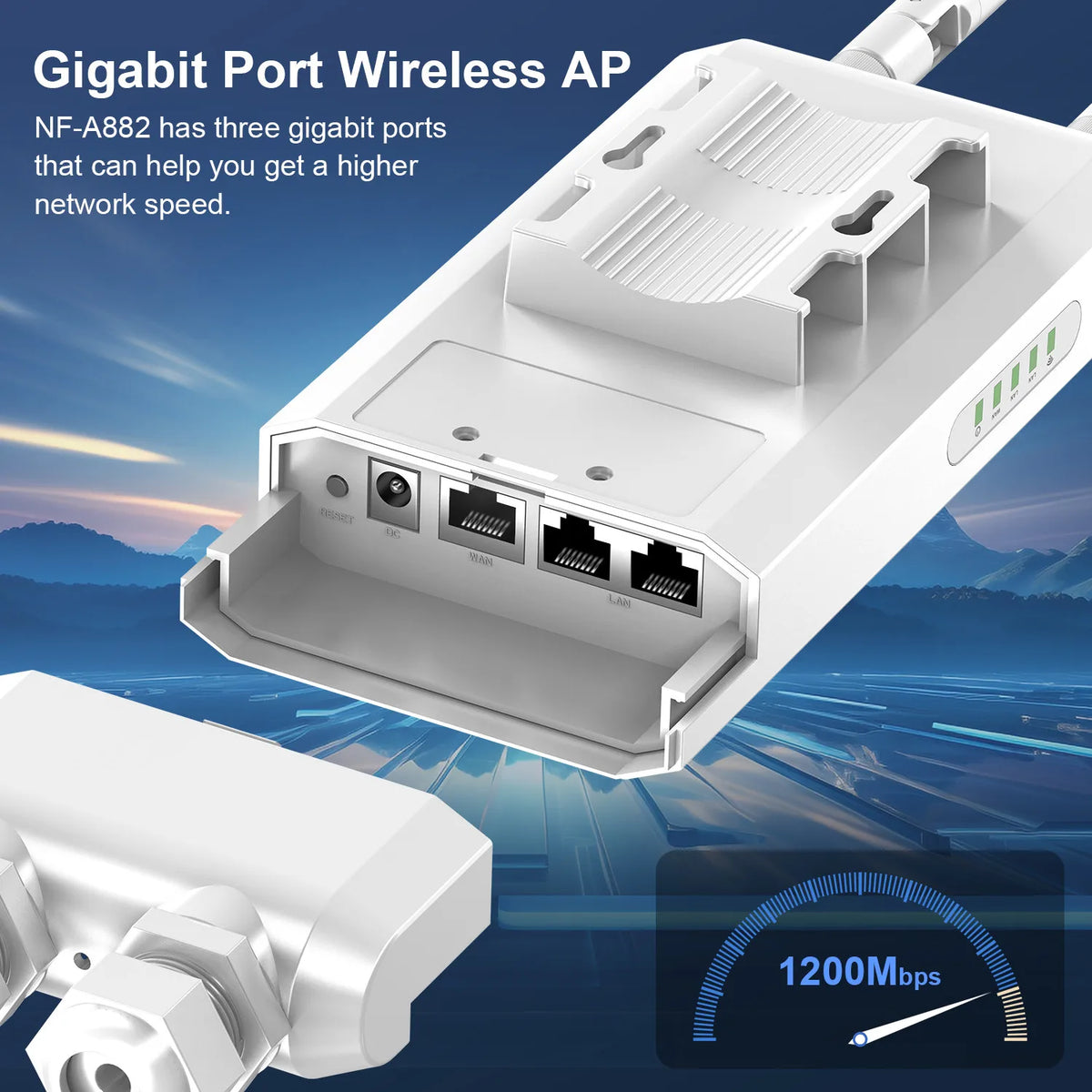 NEWFAST 2.4G/5.8G Outdoor Wireless AP 1200Mbps Access Point 48V POE Wifi Router Long Range WI-FI Extender Gigabit