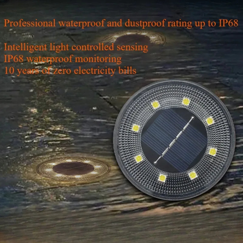 New LED Solar Lawn Light IP68 Outdoor Waterproof Outdoor Courtyard Step Garden Garden Atmosphere Decorative Lighting