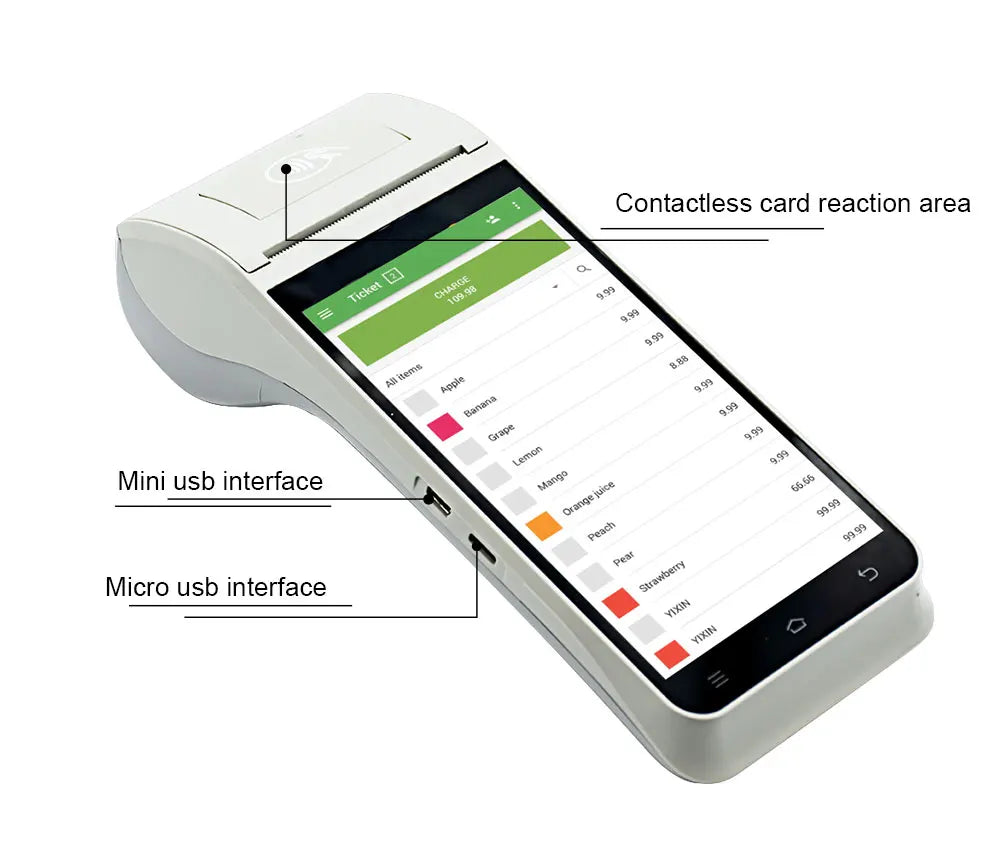 Android 14/13/11 Handheld Terminal POS Printer Portable 58mm Thermal Receipt Printer 4G NFC Ticket Bill POS PDA Impressora