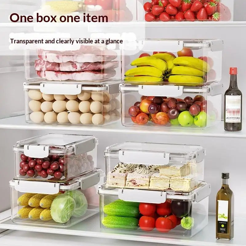 All-in-One Kitchen Organizer, Clear Stackable Containers for Fridge & Lunch, Keeps Fruits Fresh, Saves Time on Meal Prep