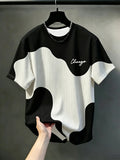 Striped Patchwork Geometric Pattern3D Print Out Sport Quick-Dry Breathable Men T-Shirt Outdoor Fashion Y2K Parent-child Clothing