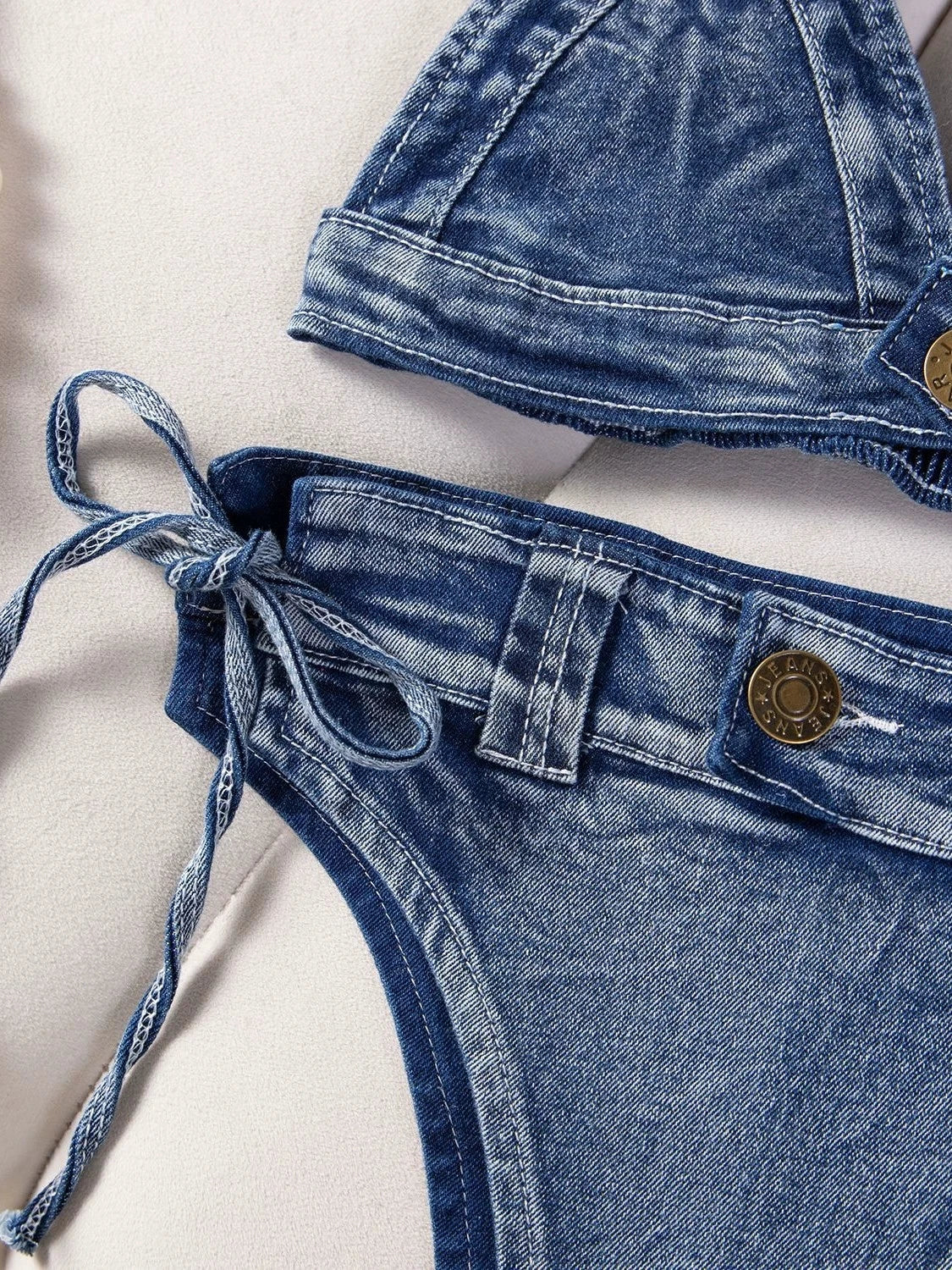 DEKA New Sexy Denim Bikini Set Beach Suit Split Blue Swimsuit Summer Jeans Shorts Female Short Women Two-piece Swimwear