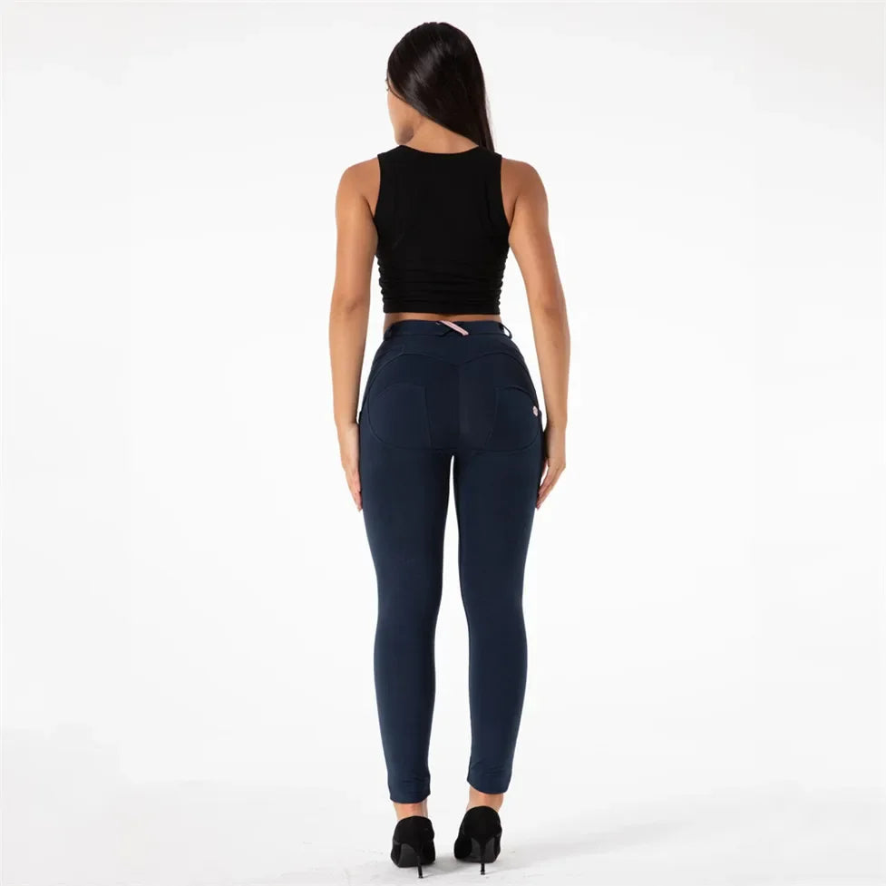 Shascullfites Leggings Navy Butt Lift Leggings Skinny Female Four Way Stretch Pants Legging Running Women Pants