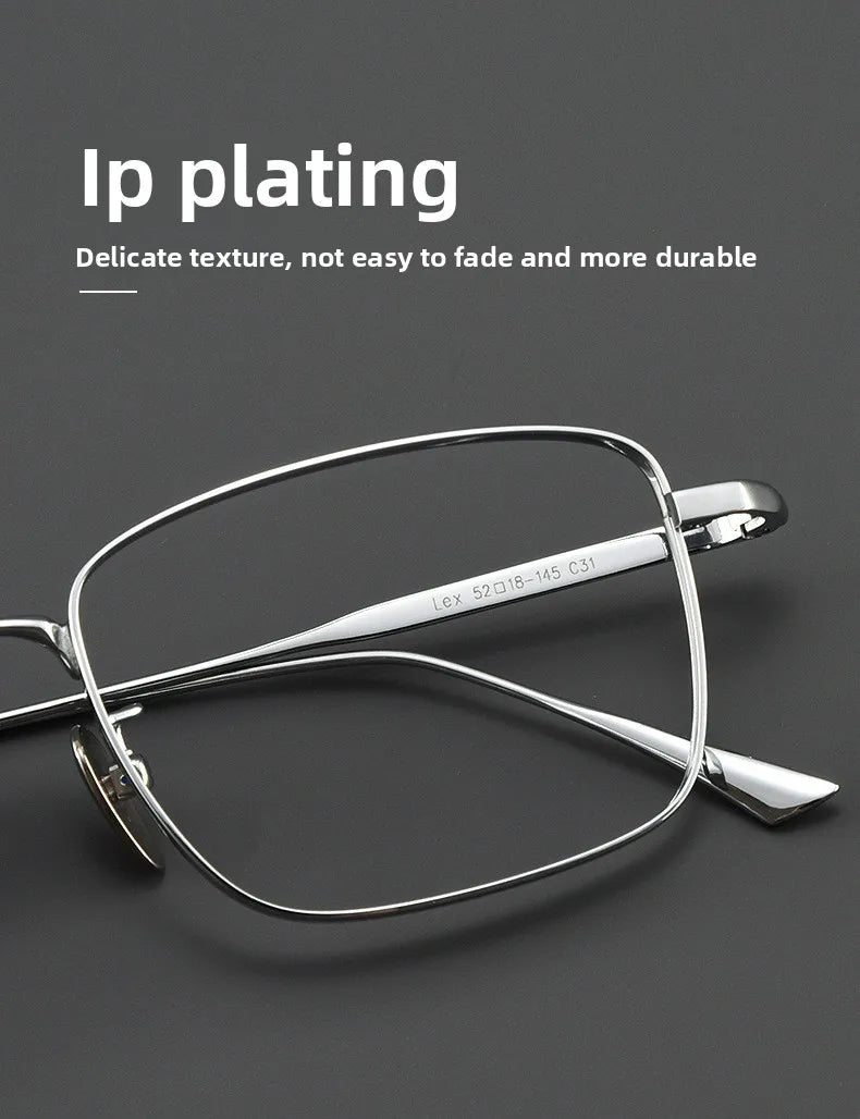 CLLOIO Pure Titanium Wire Retro Half Frame Glasses Men Women Fashion Reading Glasses Optical Prescription Progressive Eyeglasses