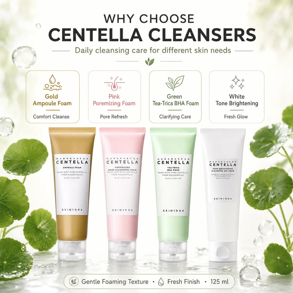 Korean Centella Series Face Cleanser,Tone Brightening Gel Foam,Poremizing Deep Cleansing Foam Gentle Face Washing Products 125ml