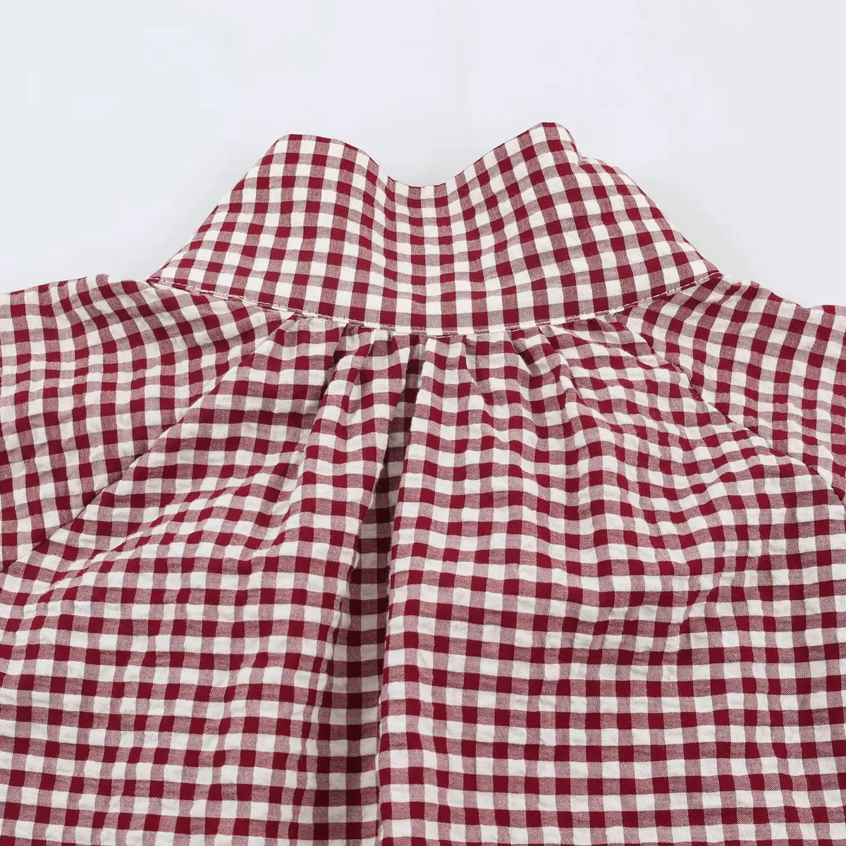 Women's Plaid Jacket, Vintage Gingham Check Coat, Stand Collar Long Sleeve Button Up Outerwear, Loose Casual Autumn Windbreaker