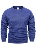 Men's Crew Neck Heather Sweatshirt Autumn Winter Soft Ribbed Crewneck Pullover Reinforced Stitching Casual Daily Wear